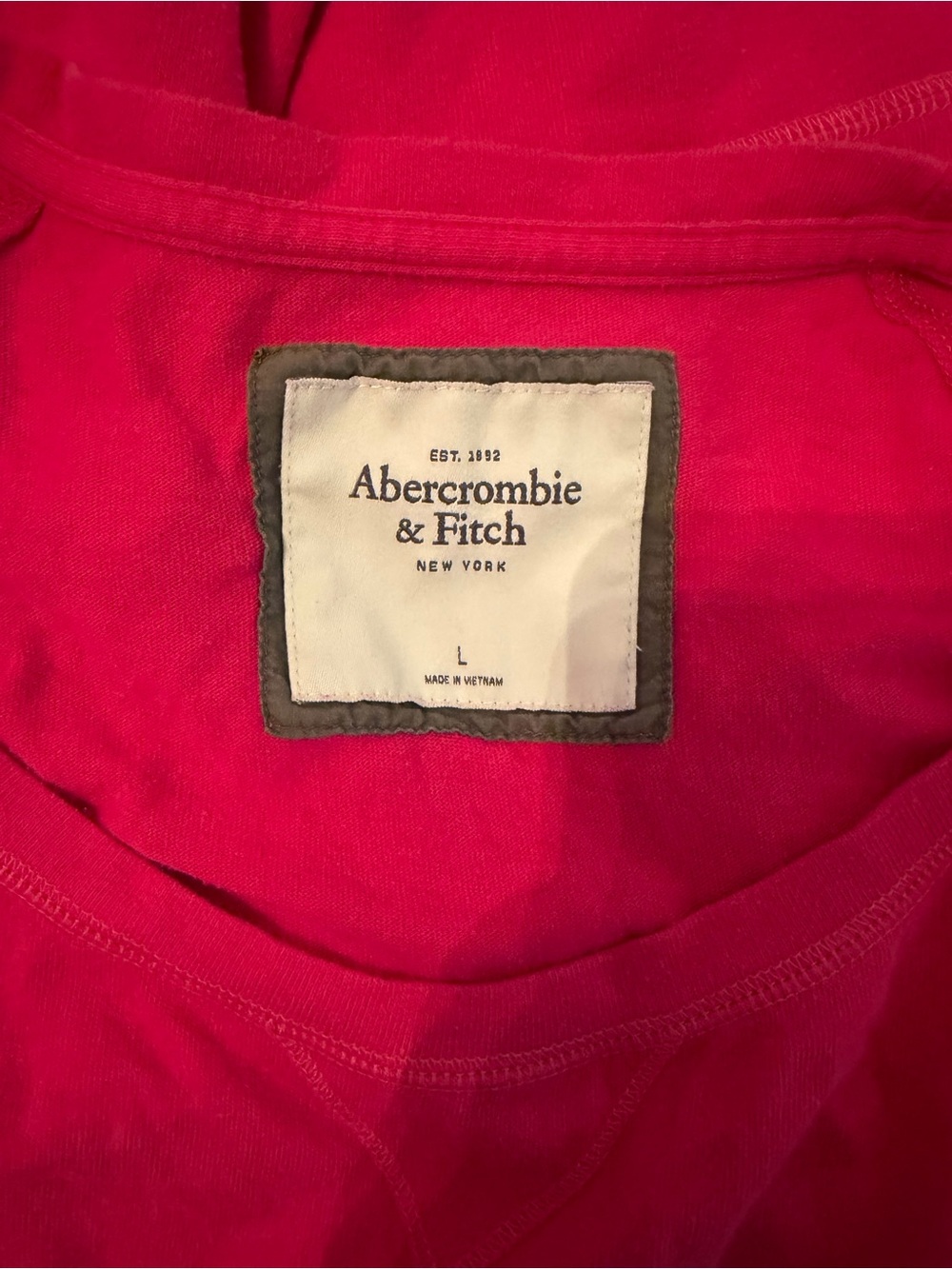 Abercrombie & Fitch Women's Bright Pink Long-Sleeve Crew Sweatshirt - Picture 3 of 3